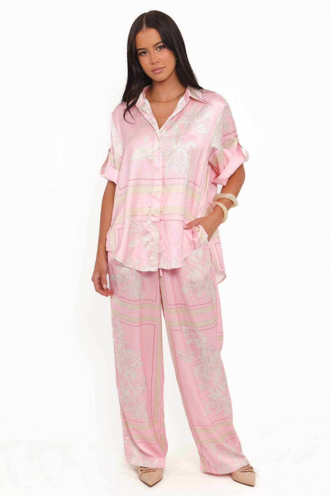 Elysia Shirt - Pink White