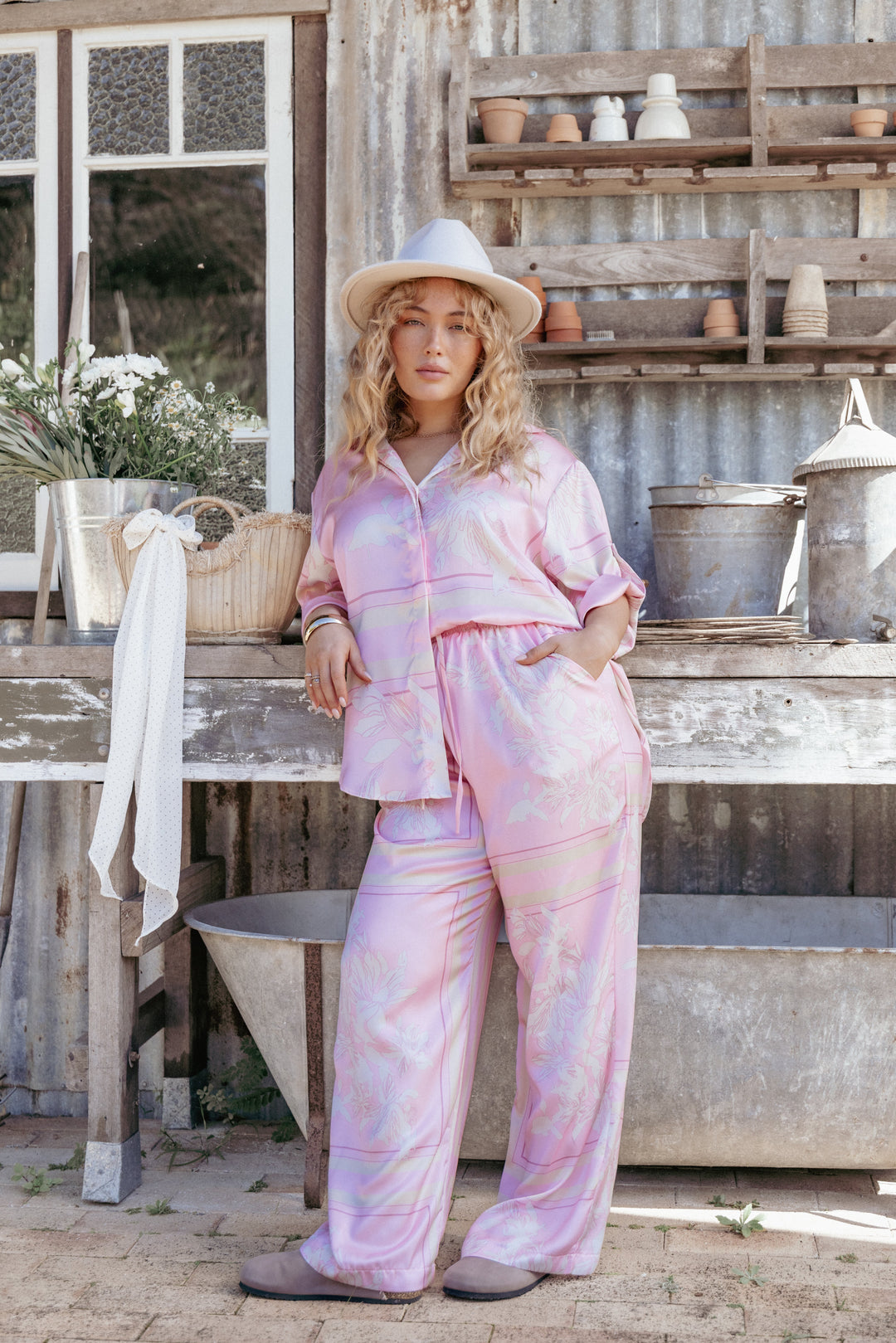 Elysia Shirt - Pink White