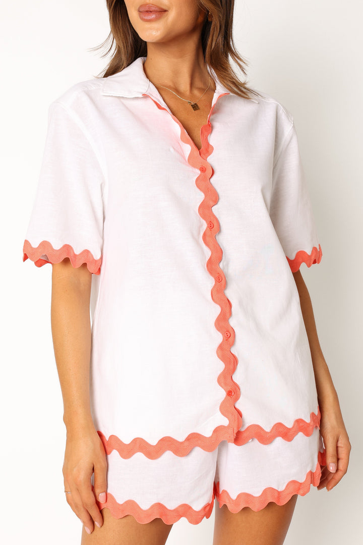 Harry Shirt - White/Melon