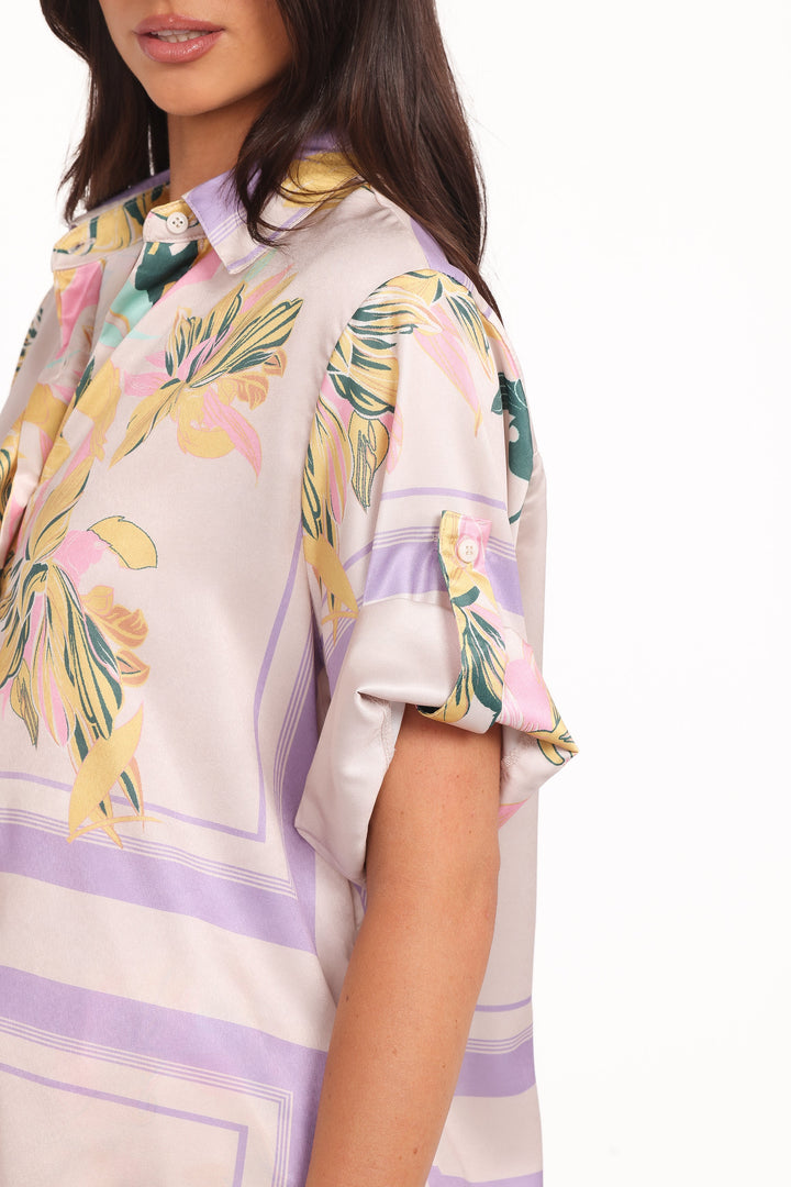 Lara Shirt - Lavender Print