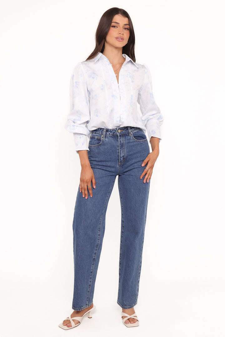 Parsons Blouse - Blue Floral