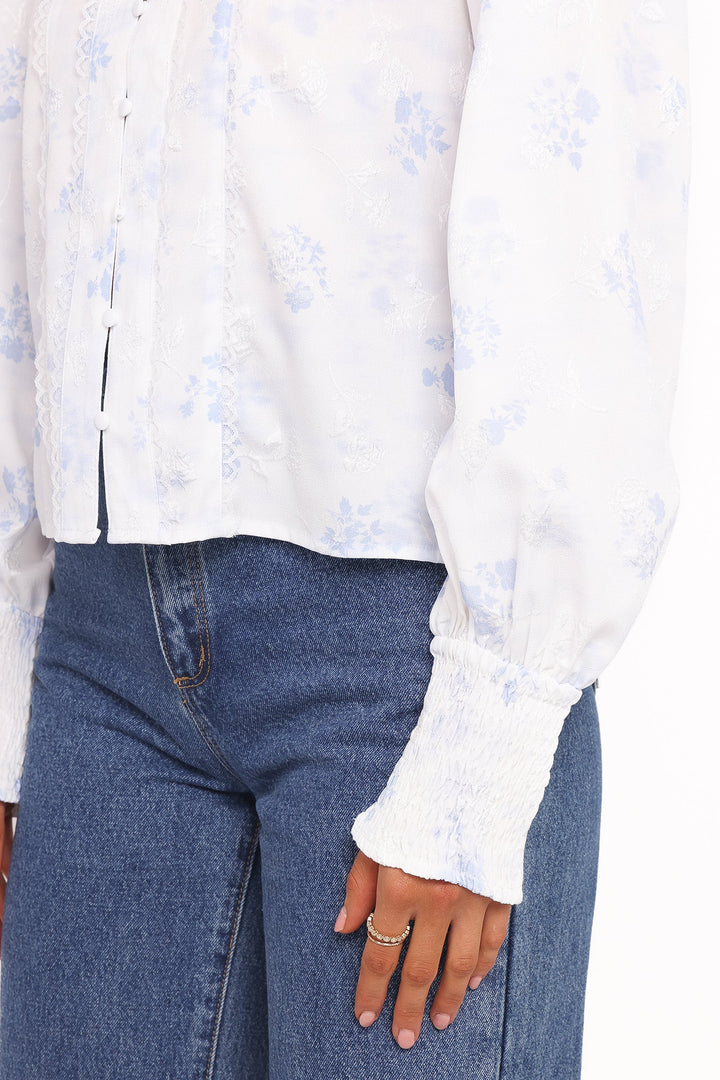 Parsons Blouse - Blue Floral
