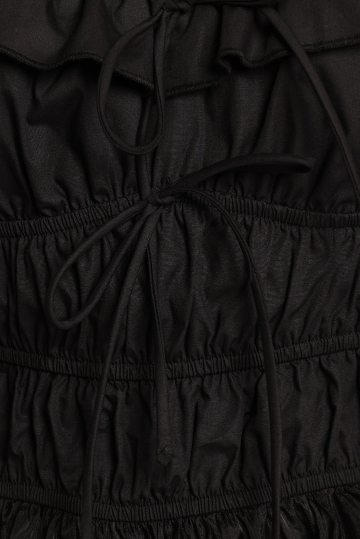 Vespera Smocked Top - Black