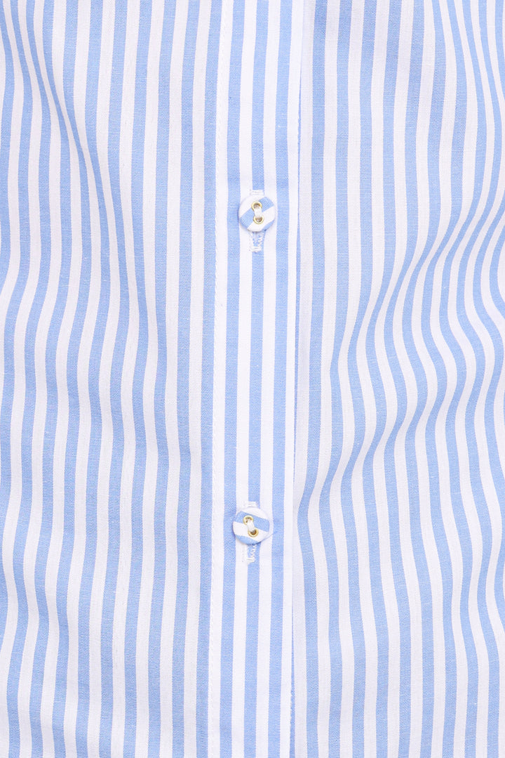Yacra Tie Shirt - Blue White Stripe