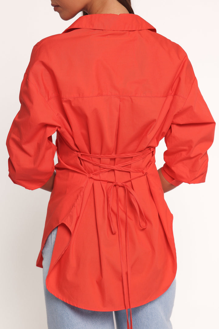 Yacra Tie Shirt - Red