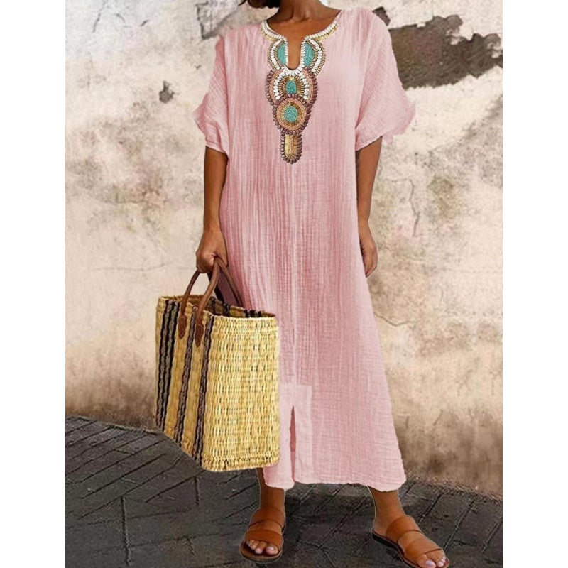 Lisbon Split Linen Dress