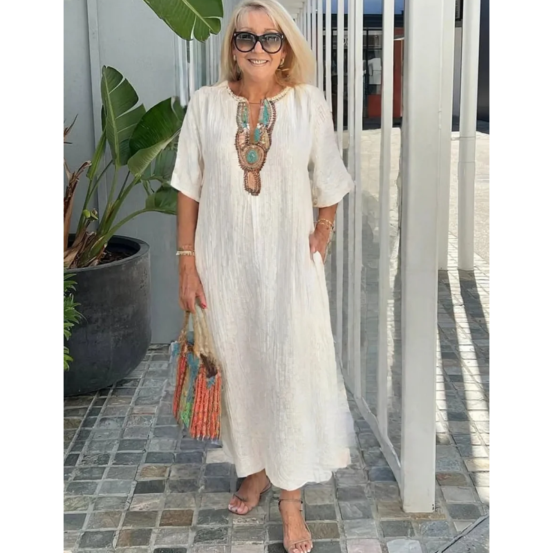 Lisbon Split Linen Dress