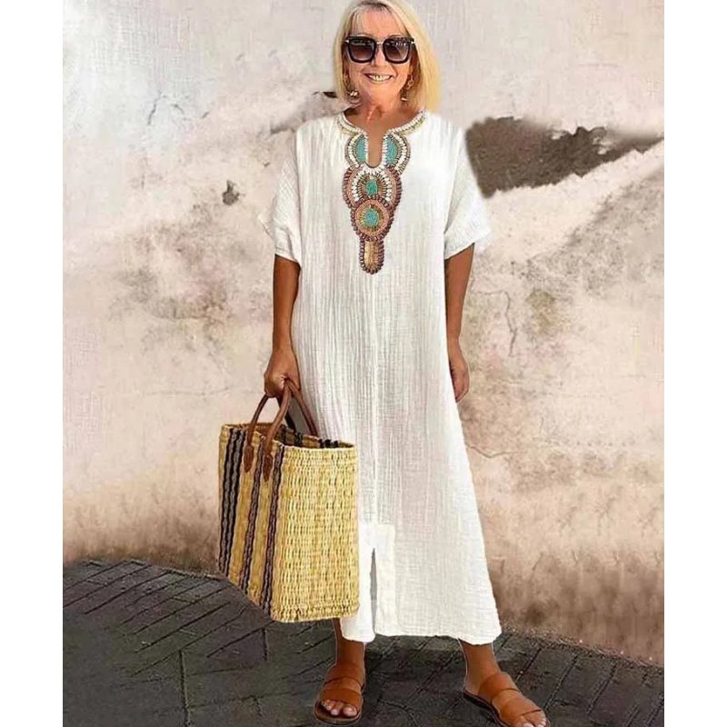 Lisbon Split Linen Dress